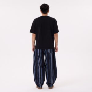 Çizgili Baggy Denim Pantolon