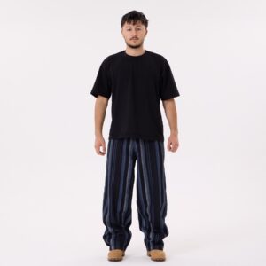 Çizgili Baggy Denim Pantolon